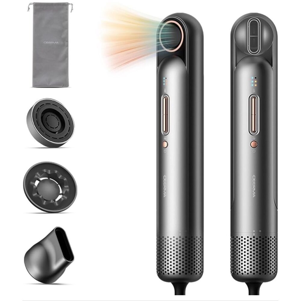 Deerma high speed wand smart tech blow hair dryer/styler w/ magnetic fragrance